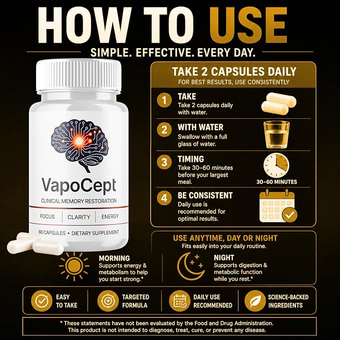 Vapocept Capsules Advanced Supplement Pills (60 Capsules)