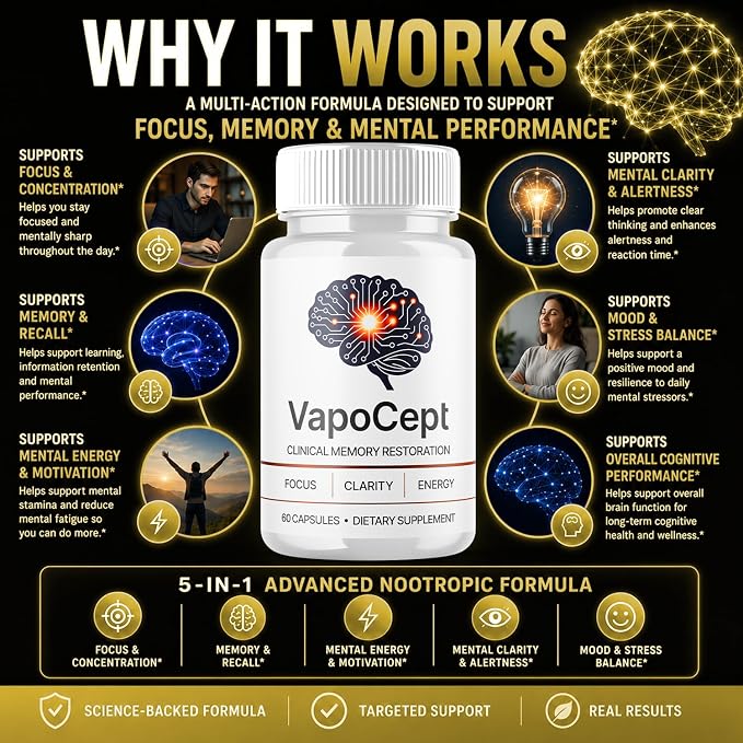 Vapocept Capsules Advanced Supplement Pills (60 Capsules)